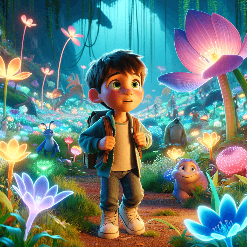 Image of a boy in the forest